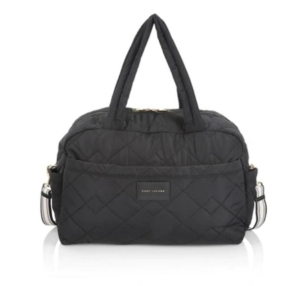 Marc Jacobs Women's Black Quilted Two-Way Zip Top The Weekender Medium Bag sz OS - Picture 3 of 9